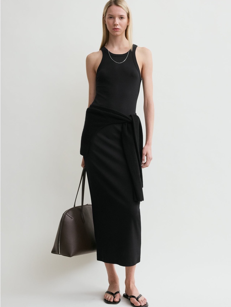 Toteme Black Ribbed Maxi Dress